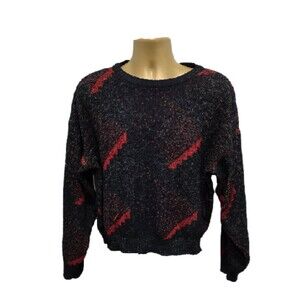 Mens Sweater XL Red Black Grandpa Alpine Nordic Cuccini Italian Menswear Italy